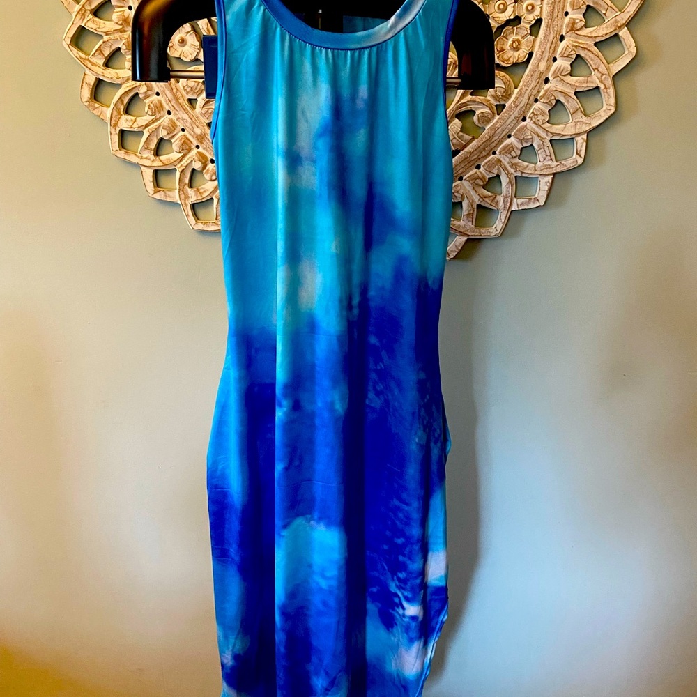 Tie dye maxi dress - blue